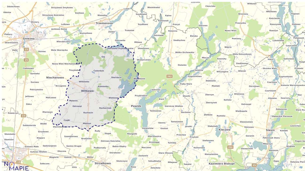 Mapa wyborów do sejmu Witkowo